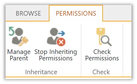 Library Permission settings – Stop Inheriting Permissions 